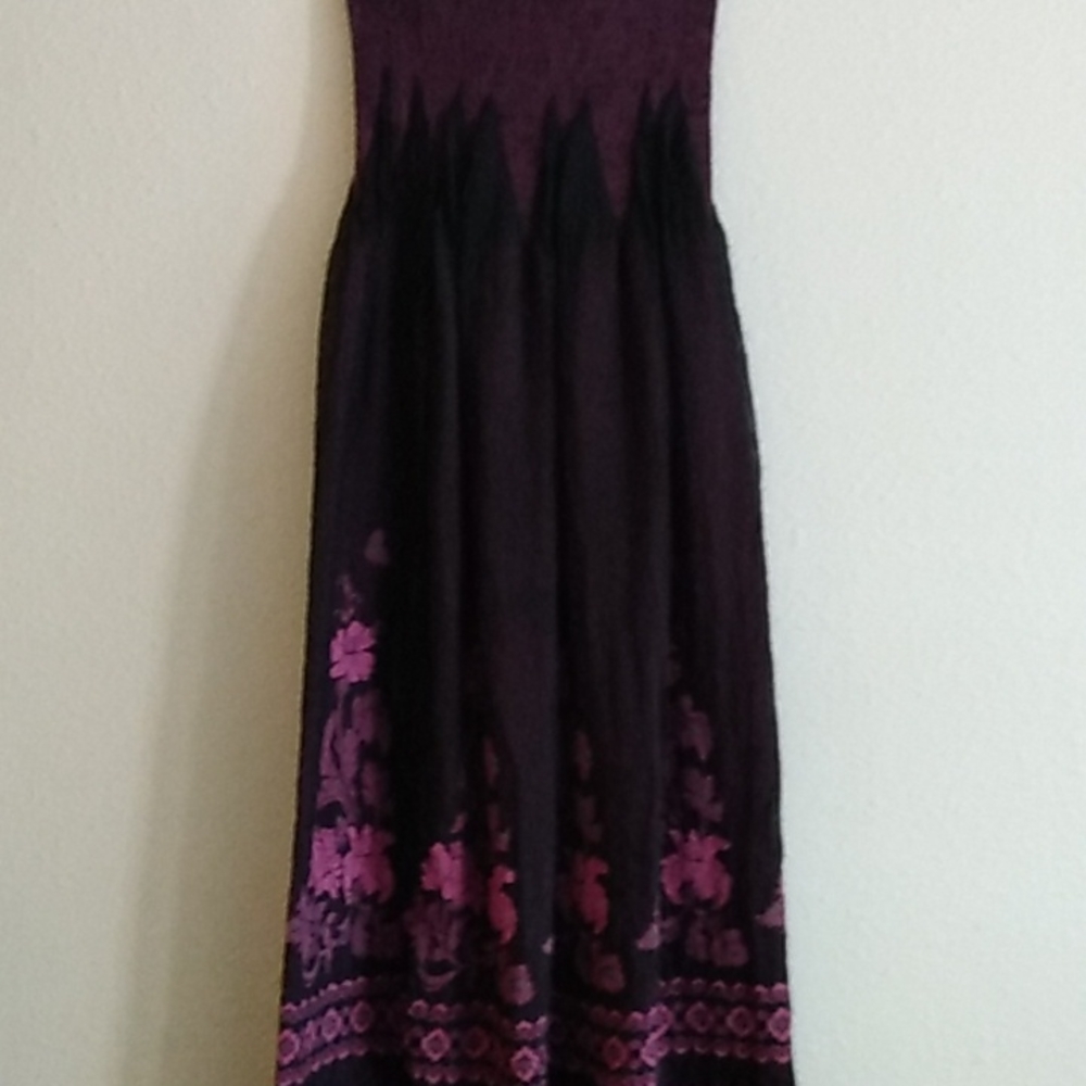 Pink and Black Strapless Dress 1x